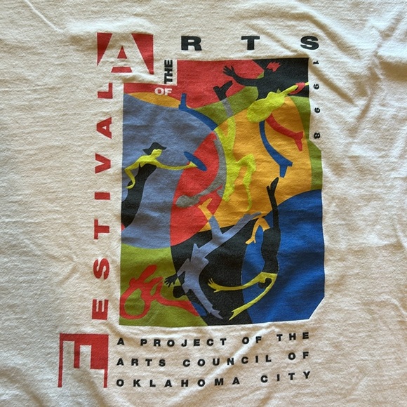 Vintage 90s Oklahoma City Festival of the Arts T-Shirt 1998 100% Cotton Men’s XL - Picture 2 of 7